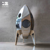 12living Stainless Steel Rocket Climbing Frame with Felt Interior and Birch Wood Legs for Cat