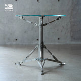 12living Outdoor Umbrella Side Table – Round Patio End Table, Weather-Resistant Metal Frame