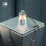 XLINESPACE Modern Industrial Metal Side Table,Geometric Designer End Table for Living Room or Office