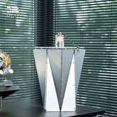 XLINESPACE Modern Industrial Metal Side Table,Geometric Designer End Table for Living Room or Office