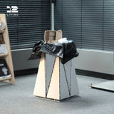 XLINESPACE Modern Industrial Metal Side Table,Geometric Designer End Table for Living Room or Office