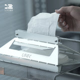 12living Handcrafted Industrial Metal Tissue Box,Designer Steel Holder for Home or Office