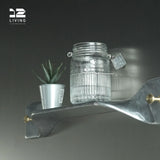 12living Vintage Industrial Wall Shelf – Twisted Aluminum Panel with Brass Hooks,Decorative Storage Display Rack