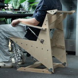 12living Nordic Style Shock-Absorbing Gaming Chair with Marine Board and Wood Design