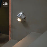 12Living Sleek Polyhedral Cast Aluminum LED Wall Light – Modern Design for Hallways & Corridors