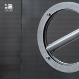 12living 304 Stainless Steel 360° Rotating Glass Door Handle – Industrial Style, Indoor & Outdoor Use