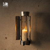 12living Wall Lamp Candle Holder – Gothic Industrial Metal Sconce for Pillar or LED Candles