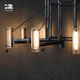 12living Industrial Pendant Light – Brushed Stainless Steel Hanging Lamp for Kitchen, Dining Room, Loft & Bar