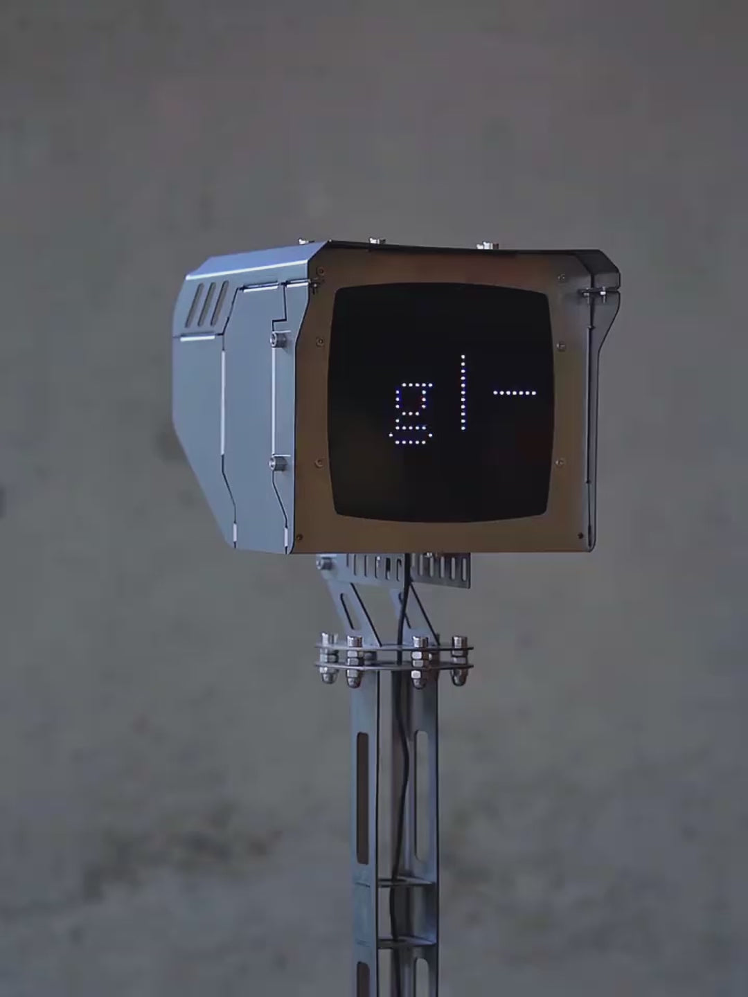 12living Sentinel Smart Stainless Steel Sculpture – LED Display with Text & Emojis, App Controlled Robot