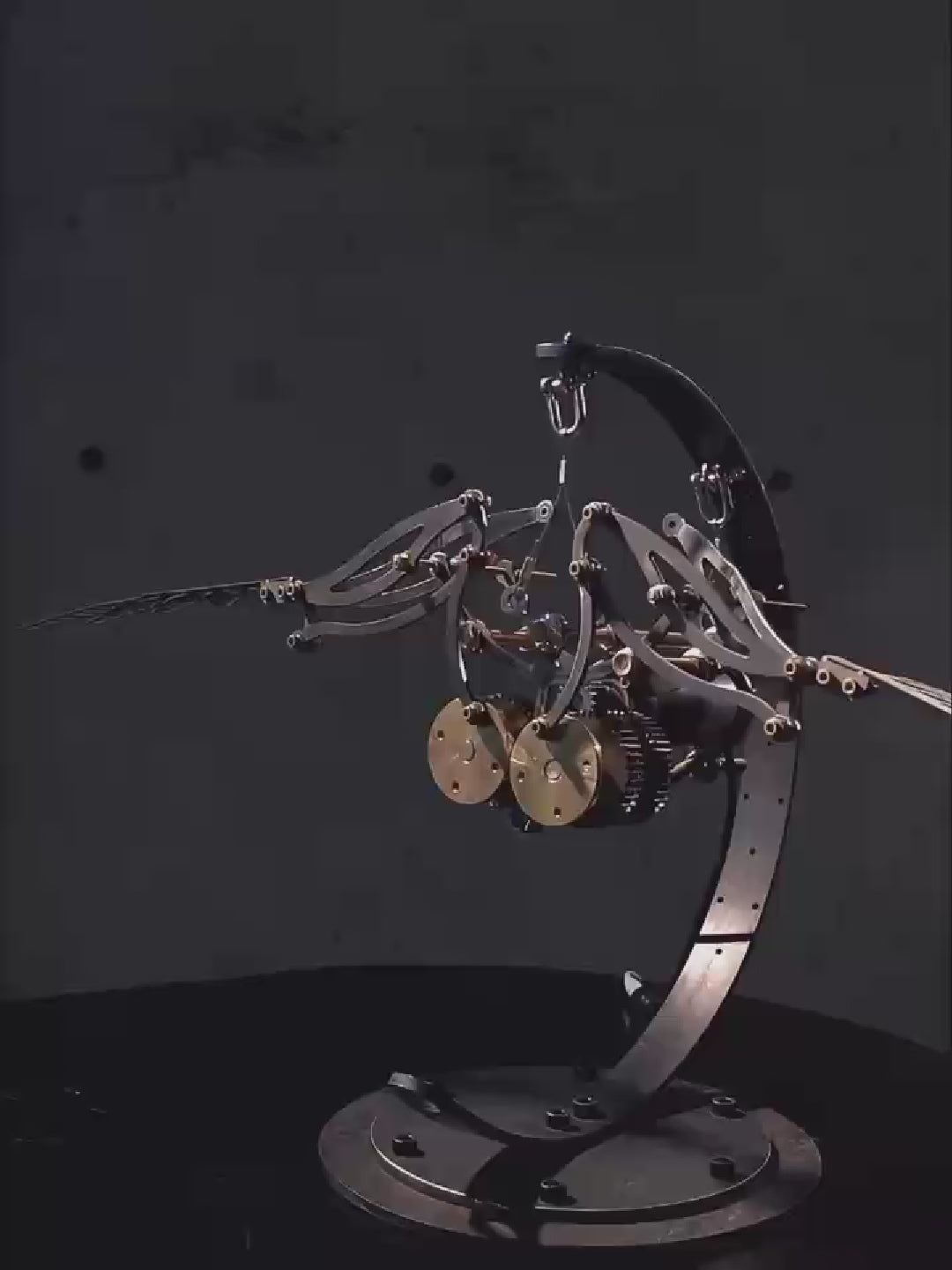 12living Mechanical Bird Desktop Sculpture – Unique Flying Bird Figurine for Home or Office Decor