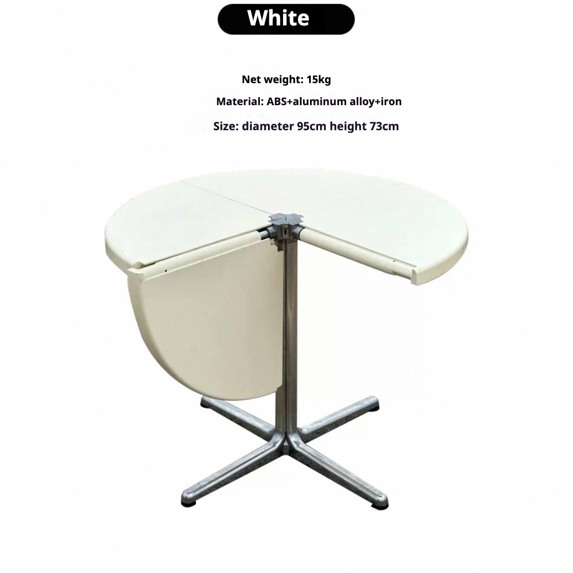 12living Foldable Round Table with Rolling Base – Space-Saving Multi-Form Design for Compact Living