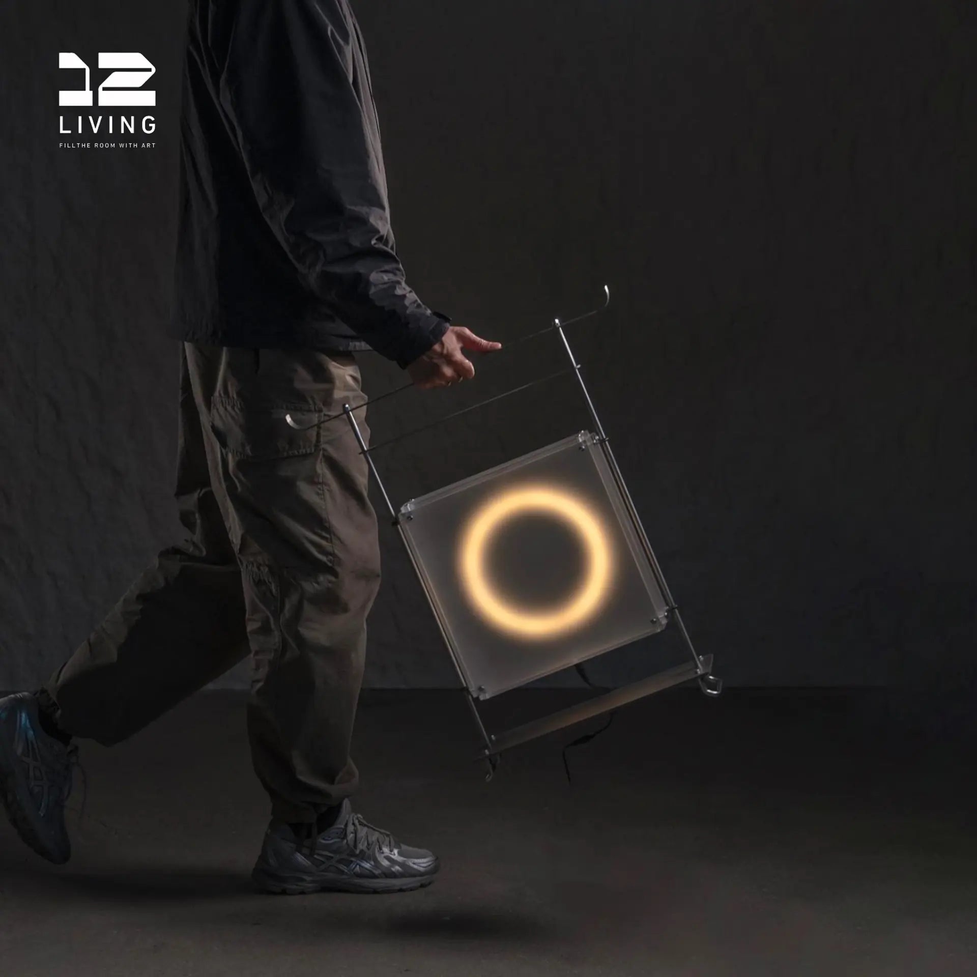 12living Portable Box-Style Floor Lamp with Handle – Industrial Minimalist Lighting