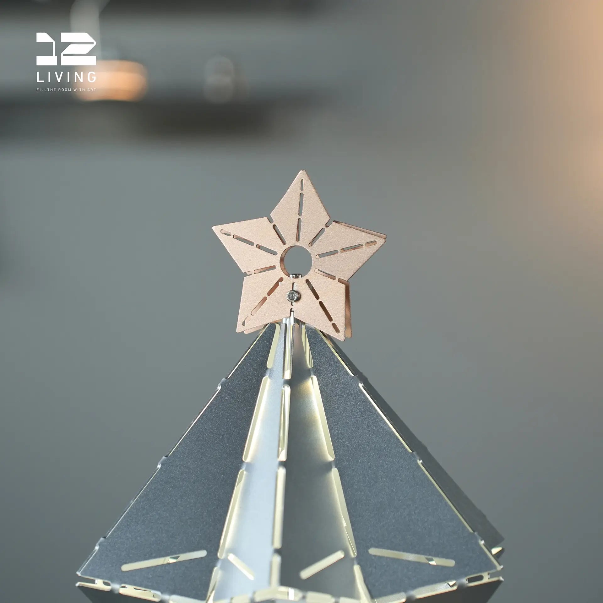 12living Modern Metal Tree Ambient Light,Handmade Designer Light with 3-Color Ambiance Modes