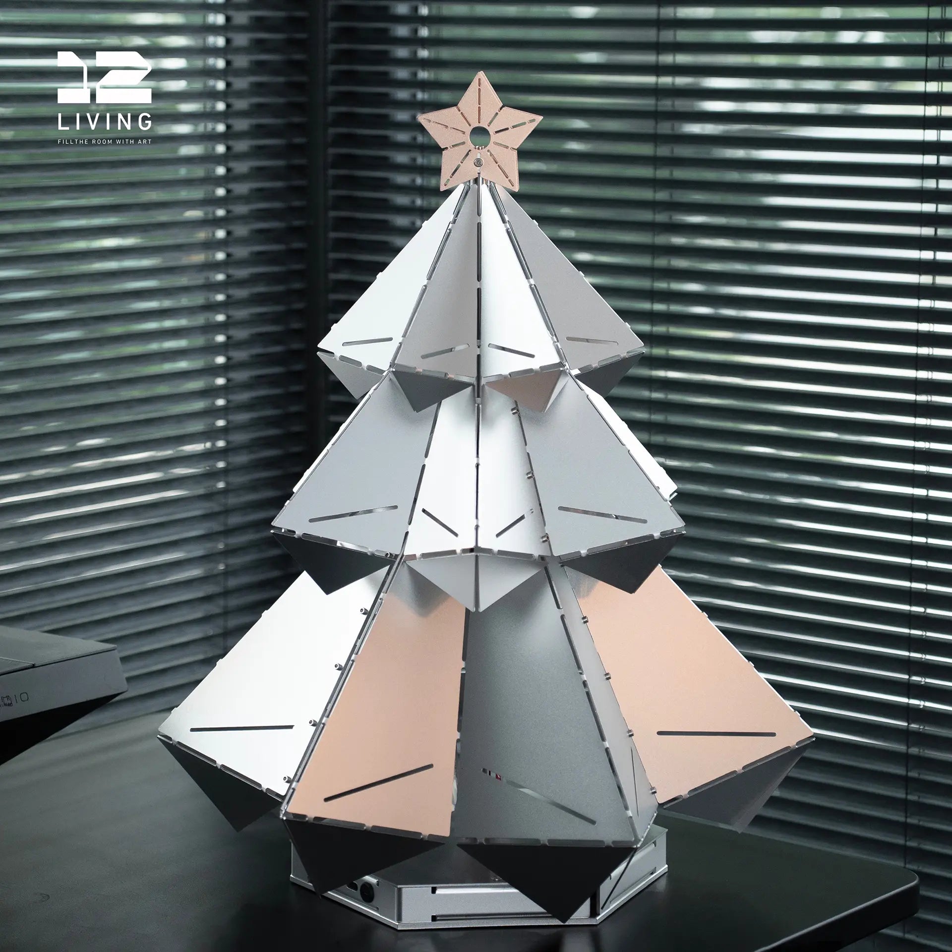 12living Modern Metal Tree Ambient Light,Handmade Designer Light with 3-Color Ambiance Modes