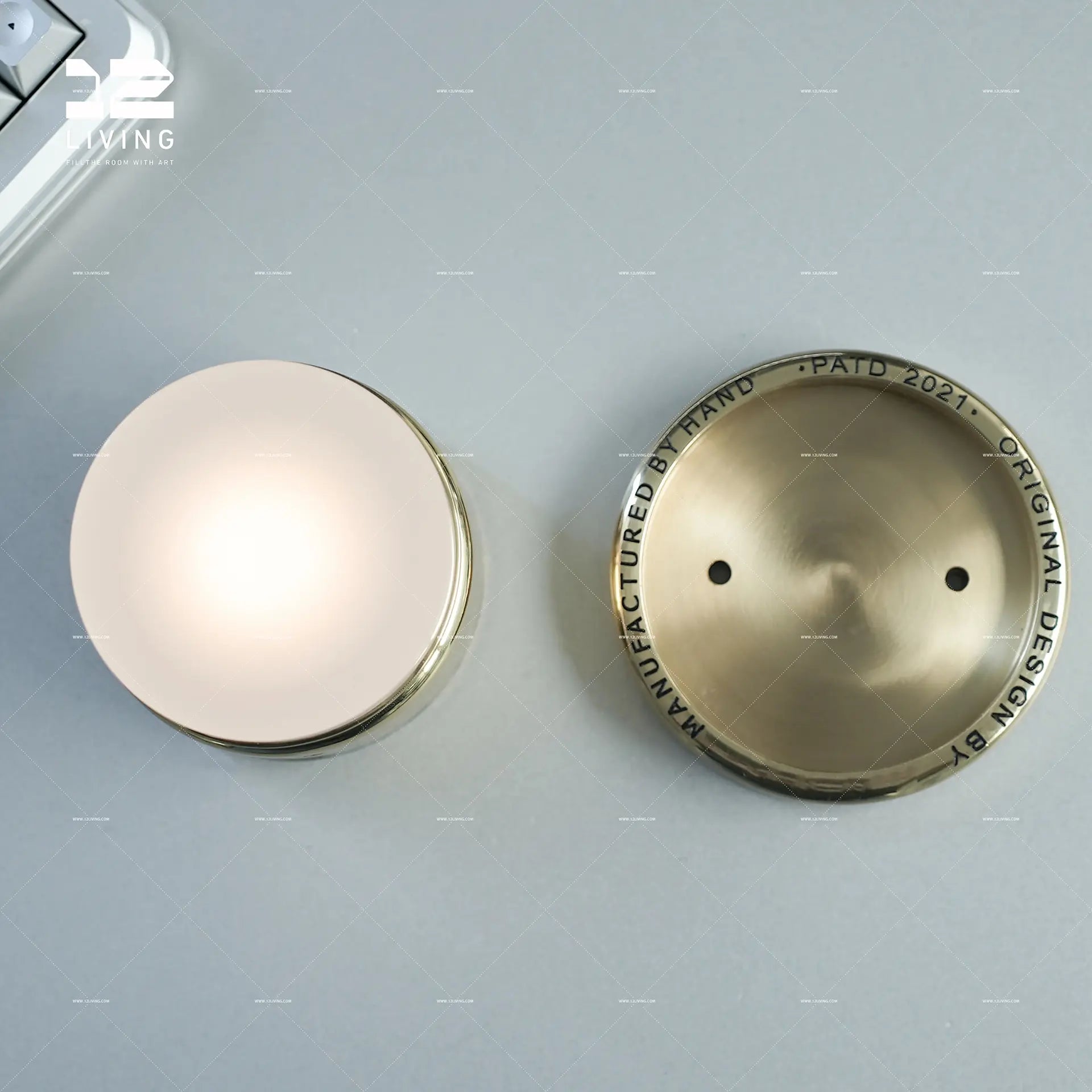 12living Vintage Brass Rechargeable Magnetic LED Desk & Wall Lamp – Touch‑Dimmable Ambient Night Light for Bedroom