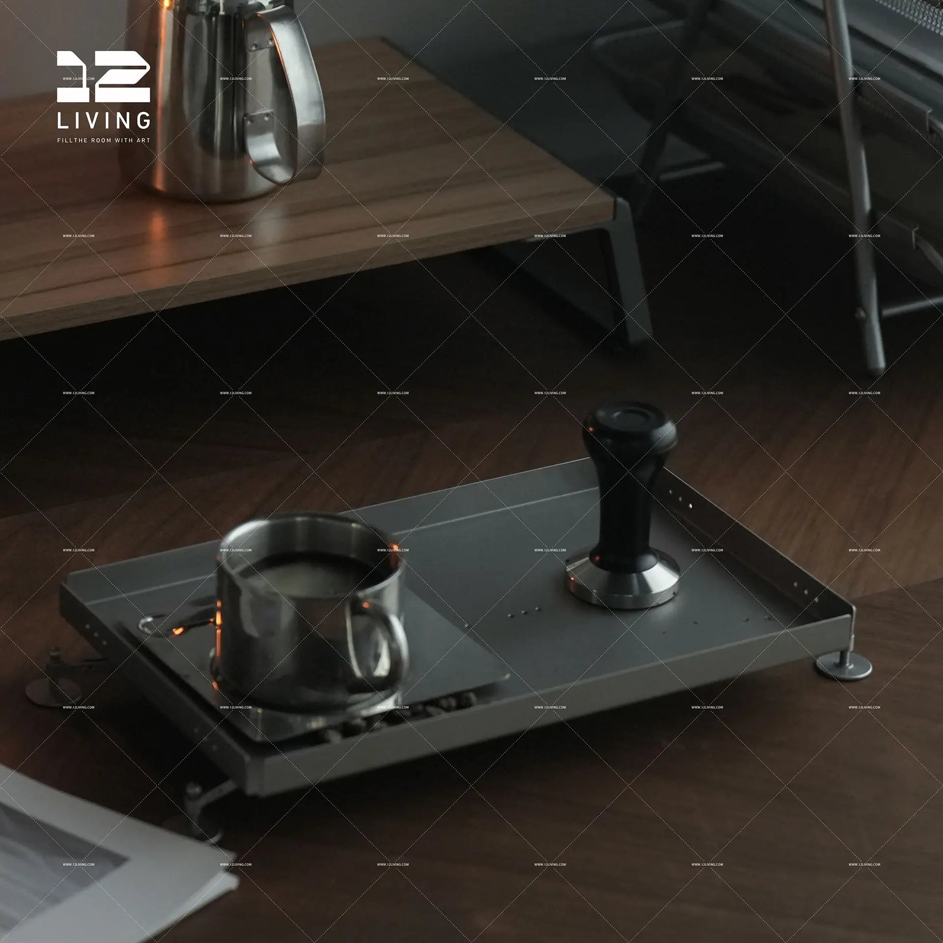 12living Stainless Steel Tray Furniture, Home Storage Tray, Coffee and Dining Tray