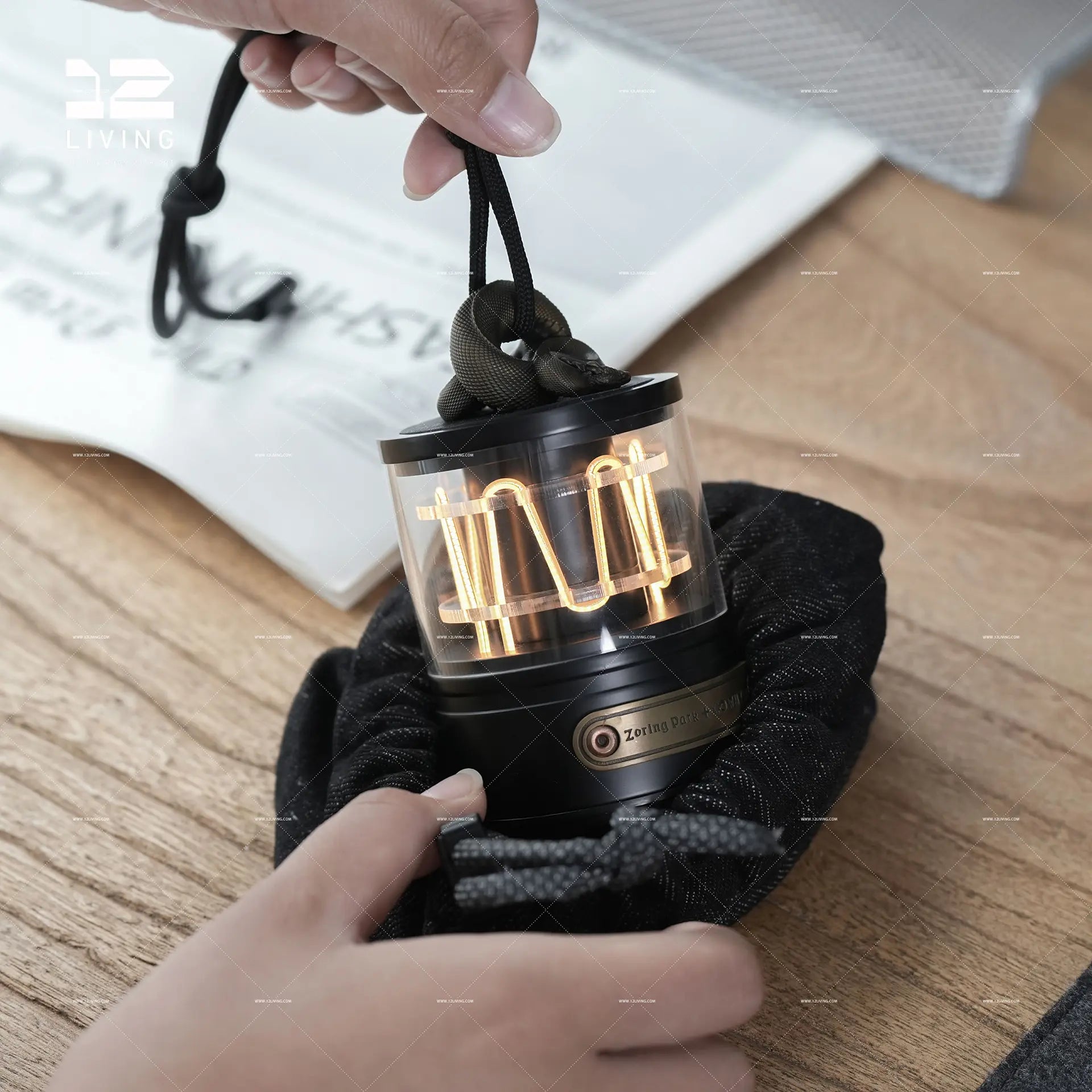 12living Touch-Control Ambient Light with Braided Strap – Snake-Inspired Hanging Design, Rechargeable LED