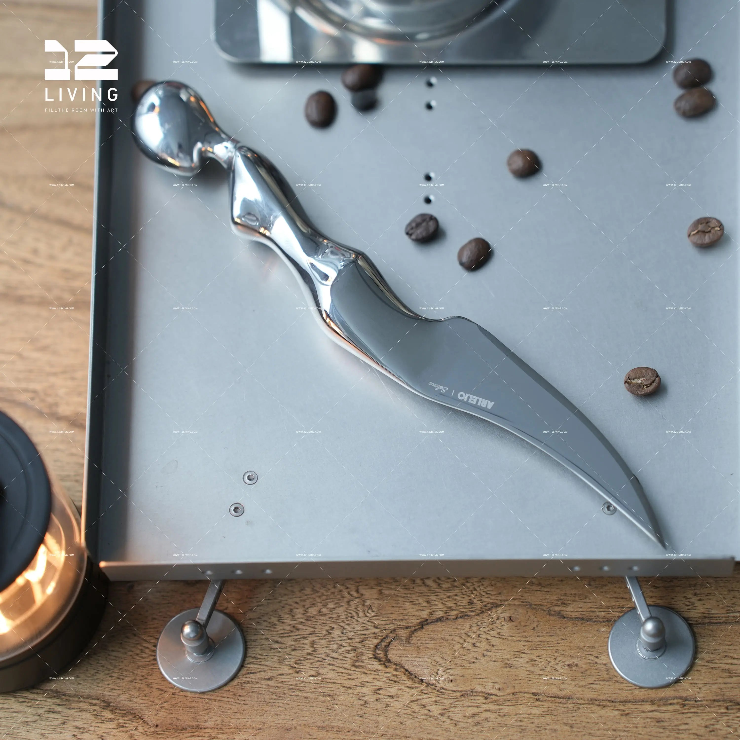 12living Arcta Blade 01 – Art-Inspired Fruit Knife with Stand, Decorative Peeler for Kitchen & Gift