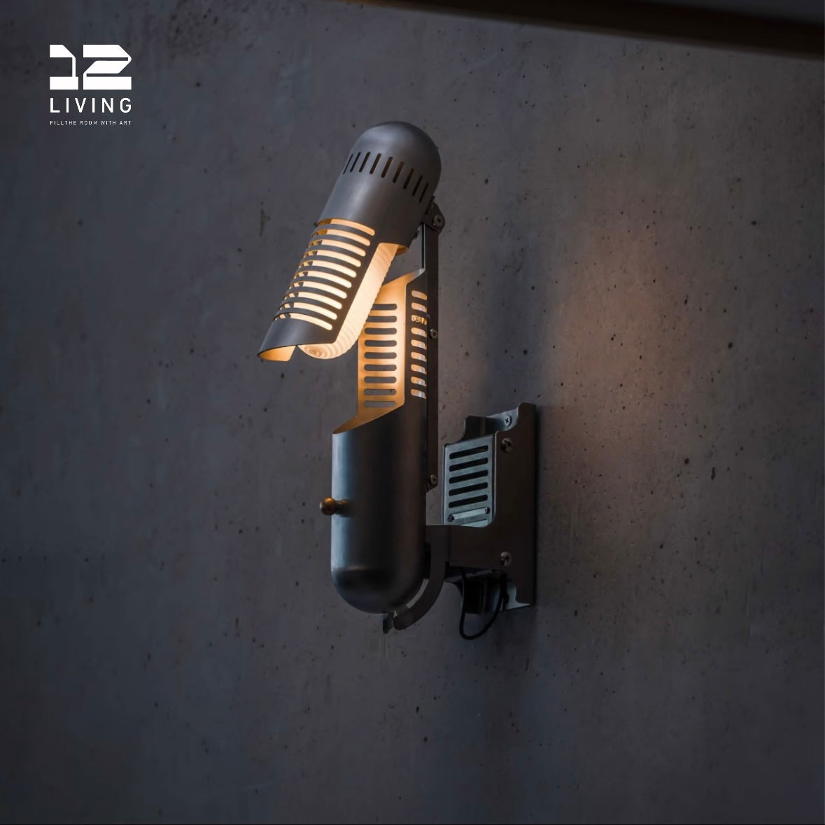12living Adjustable Industrial Pelican Lamp – 3D Printed Shade, Vintage Style Table Light