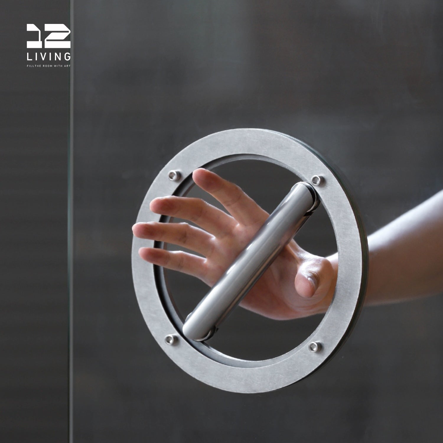 12living 304 Stainless Steel 360° Rotating Glass Door Handle – Industrial Style, Indoor & Outdoor Use