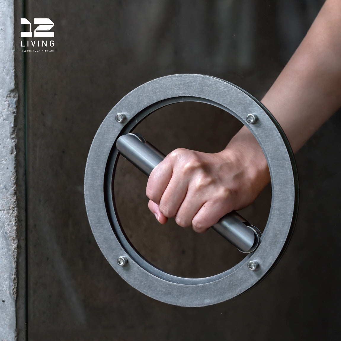 12living 304 Stainless Steel 360° Rotating Glass Door Handle – Industrial Style, Indoor & Outdoor Use