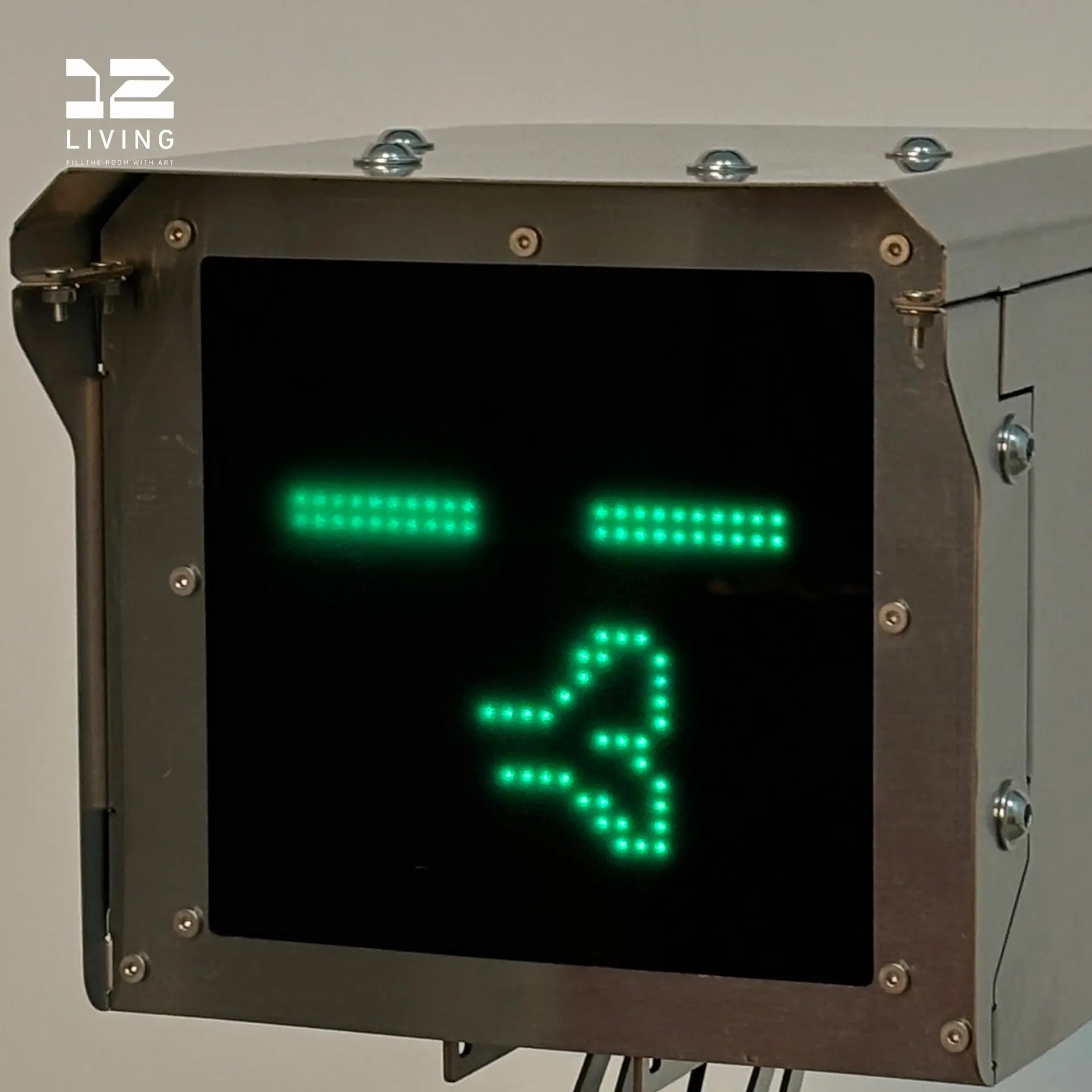 12living Sentinel Smart Stainless Steel Sculpture – LED Display with Text & Emojis, App Controlled
