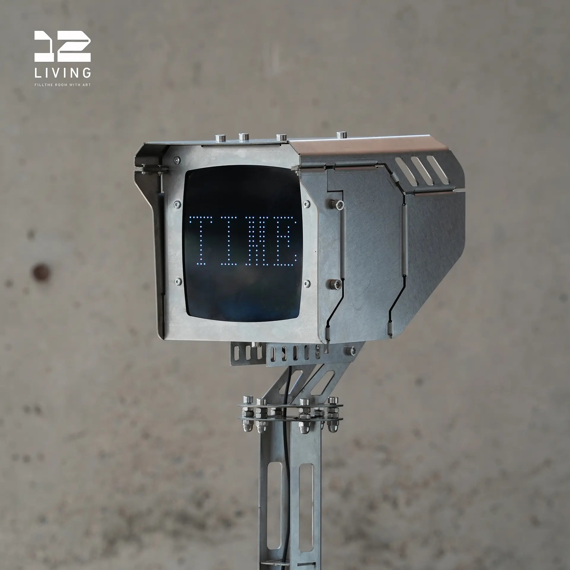 12living Sentinel Smart Stainless Steel Sculpture – LED Display with Text & Emojis, App Controlled