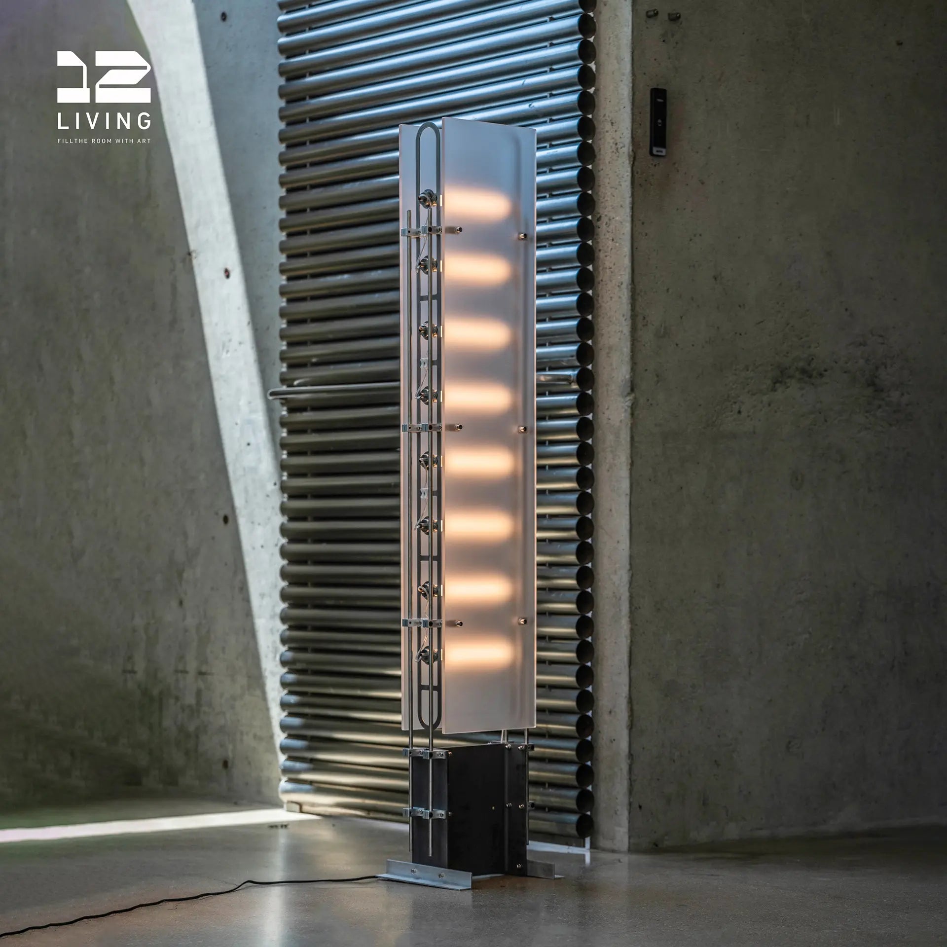 12living Modern Floor Lamp with 360° LED Tubes - 48W, 304 Stainless Steel & Cast Iron Structure