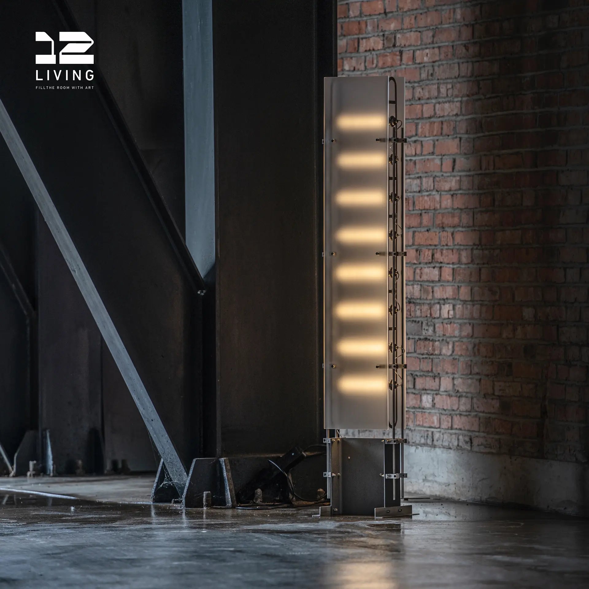 12living Modern Floor Lamp with 360° LED Tubes - 48W, 304 Stainless Steel & Cast Iron Structure