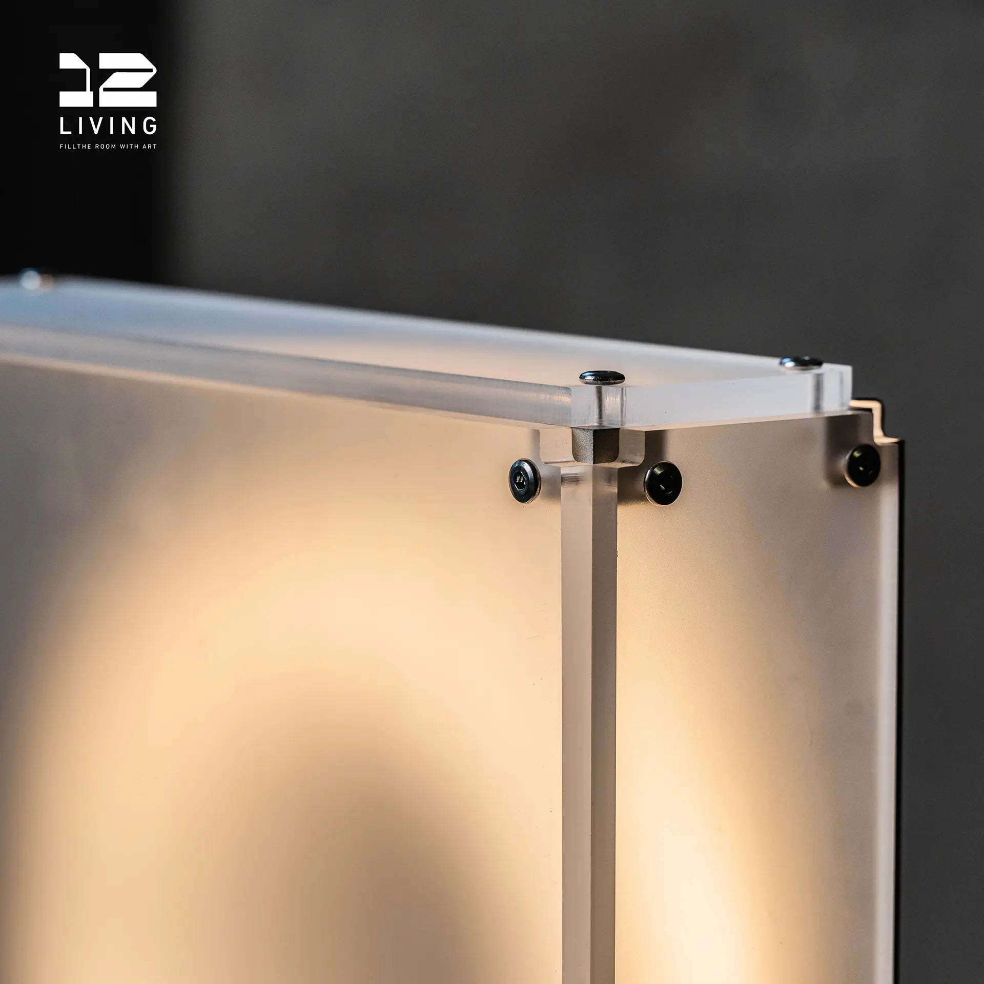 12living Modern Bedroom LED Floor Lamp - 8mm Double - Sided Frosted Acrylic, 15W