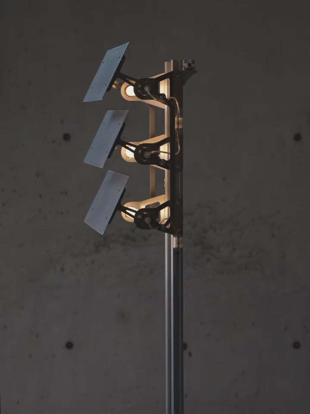 12living Tri-Fold Industrial Floor Lamp – 304 Stainless Steel & Aluminum Frame