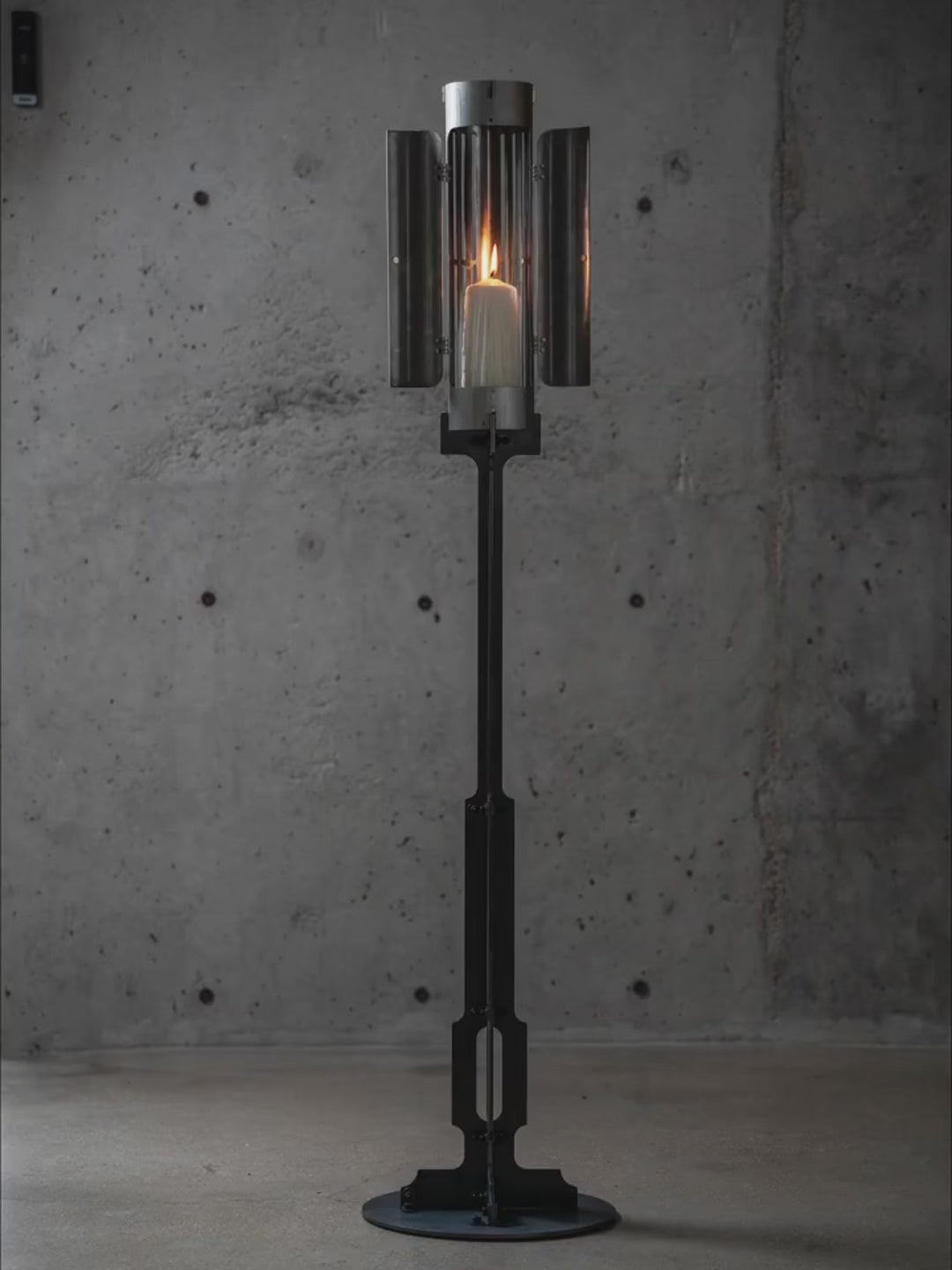 12living Tall Floor Candle Holder – Decorative Metal Candlestick Stand for Living Room or Entryway