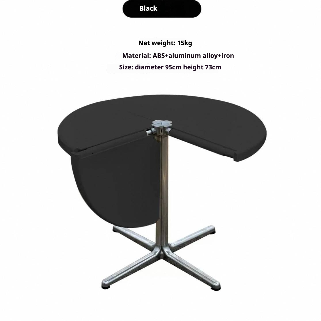 12living Foldable Round Table with Rolling Base – Space-Saving Multi-Form Design for Compact Living